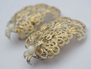 Vintage 1960s Italian Gold Plated Earrings